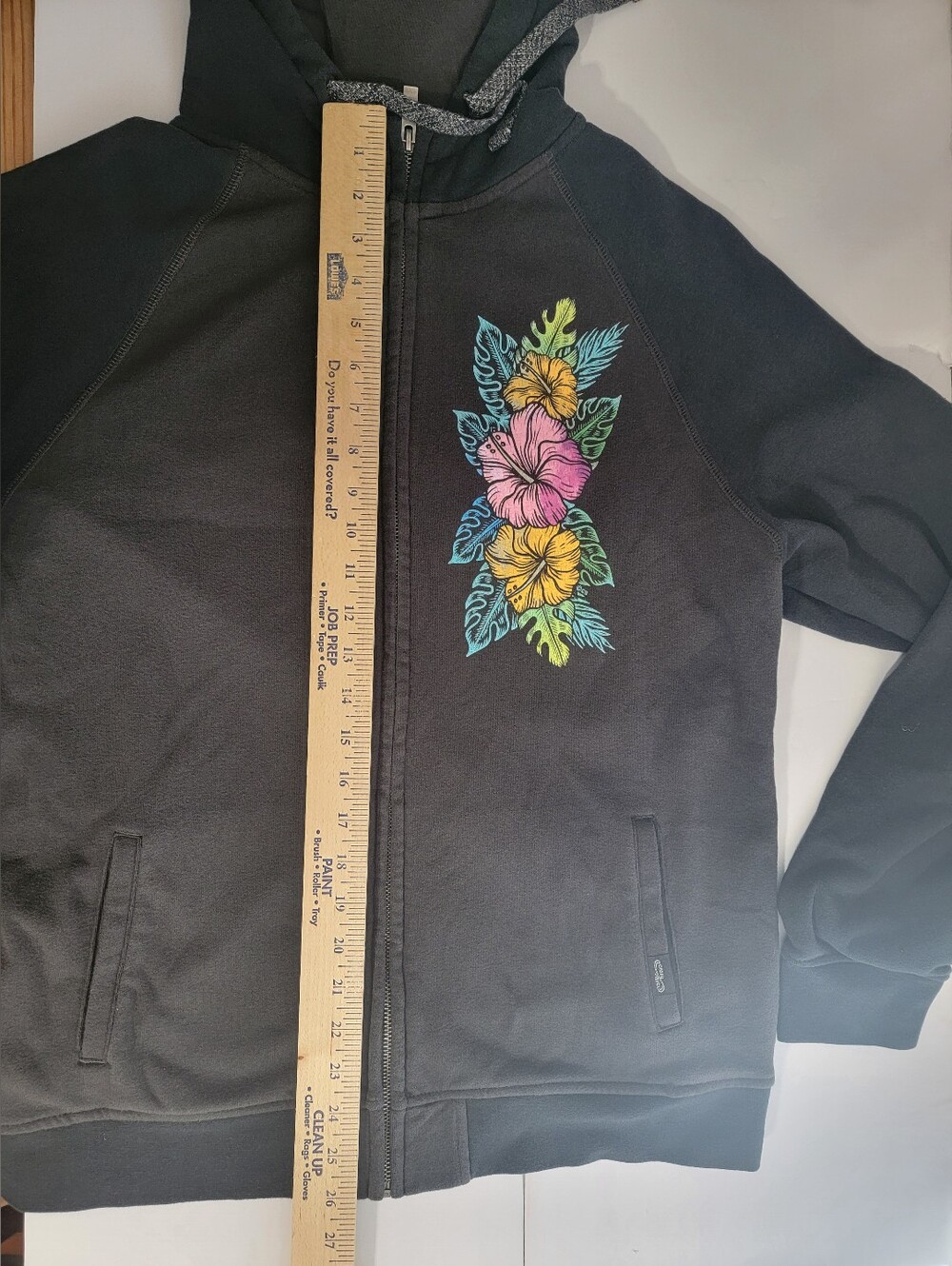 (Size XL) Crazy Shirts Hawaii Original Zip Up Hoodie Black XL Hibiscus Surf Y2K - Picture 11 of 11